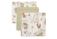 Serviette gaze de Coton 31x31cm - Barn Buddies - 3 Unités